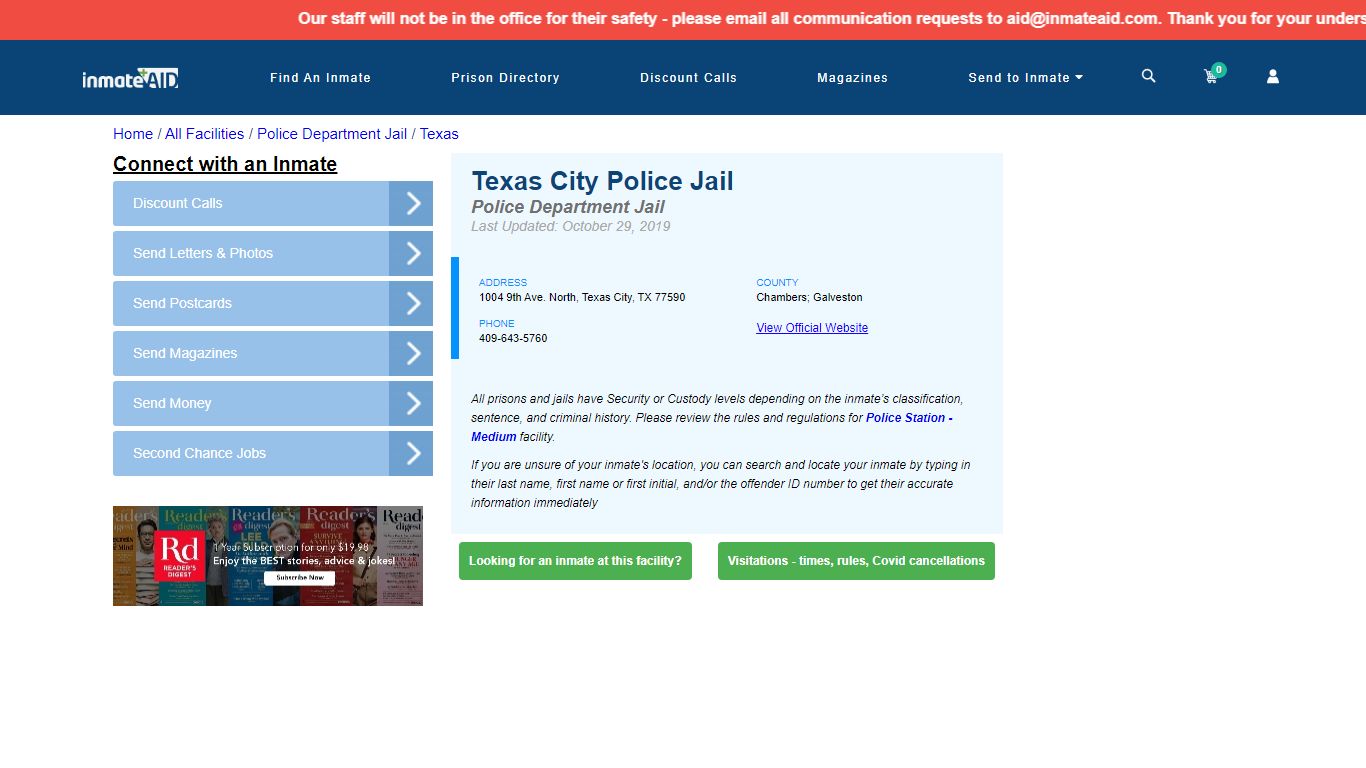 Texas City Police Jail & Inmate Search - Texas City, TX